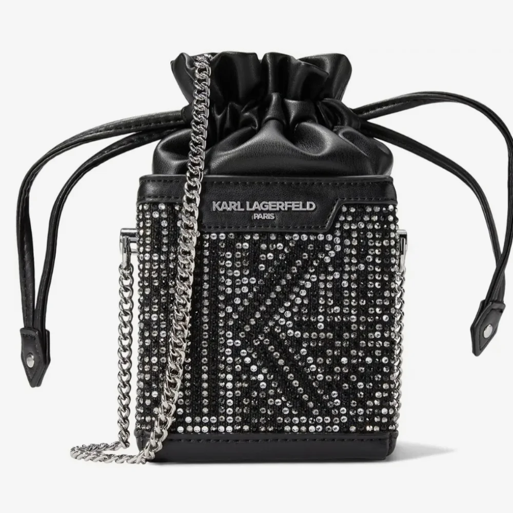 🔹️Karl Lagerfeld🔹️Ikon Small Crossbody Black PVC w/ Crystals Limited Edition